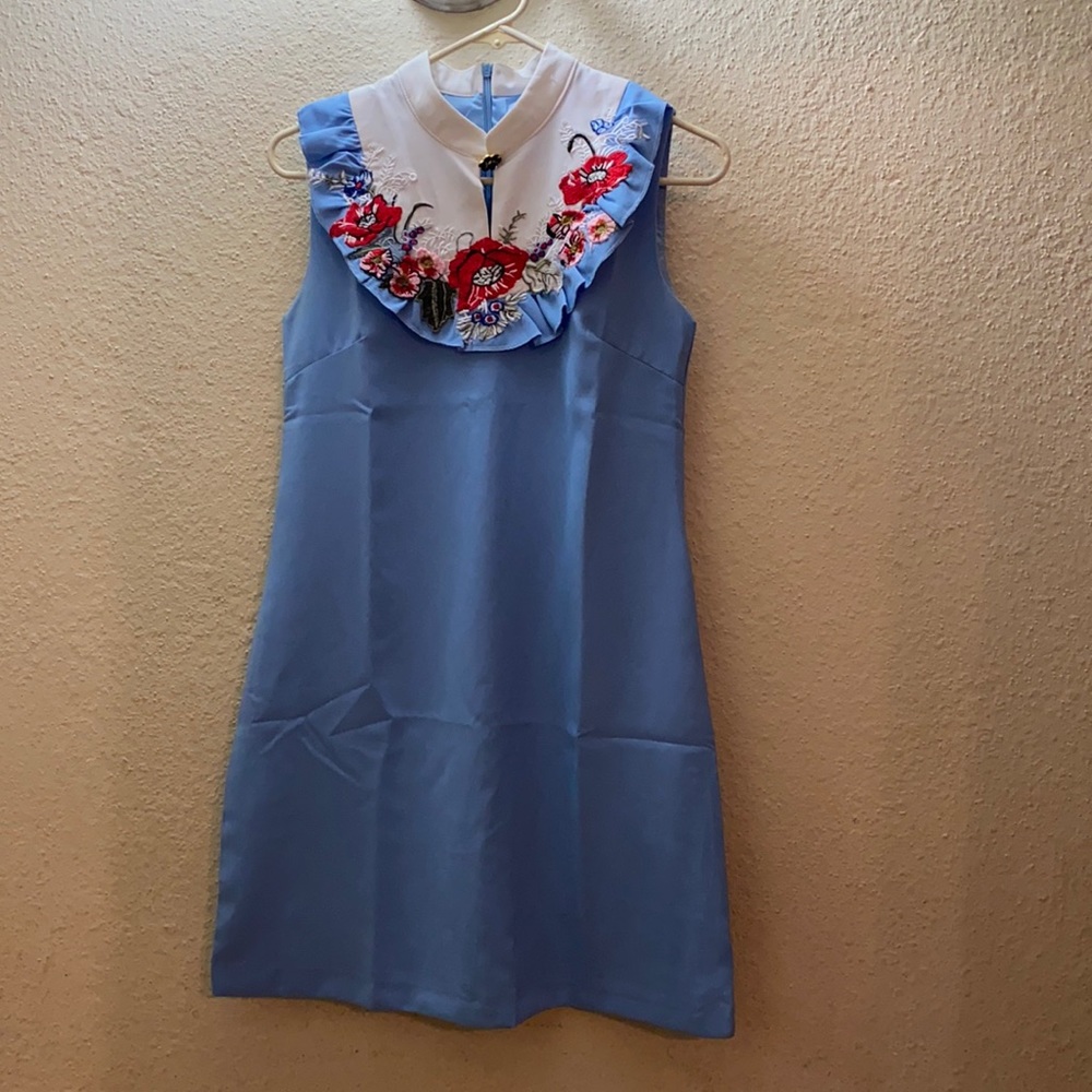 Light blue dress with no sleeves